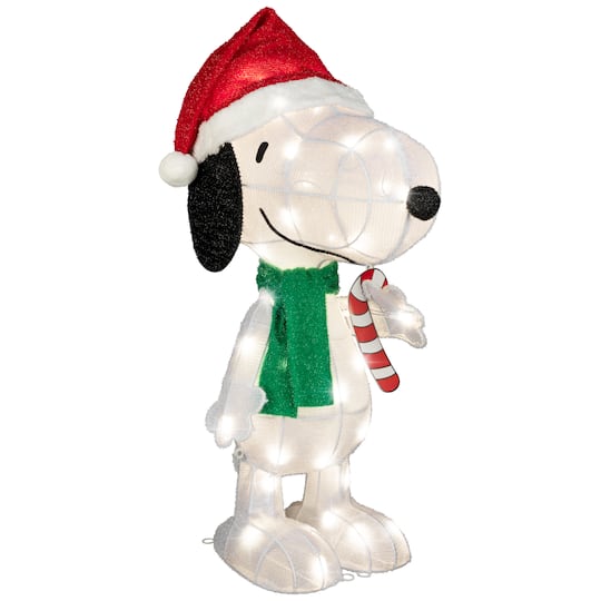 32" Peanuts® Snoopy 3D Holiday Lighted Tinsel Sculpture Christmas Décor